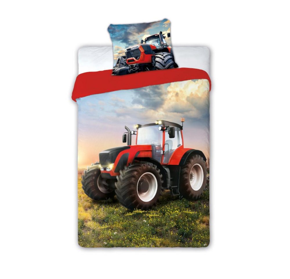 Bettwäsche Kinderbettwäsche Roter Traktor, 140 x 200cm 70x90cm, FARO pln, 2 teilig von FARO pln