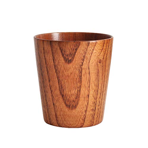 FARUTA Kreative Holzkaffeetasse handgefertigt natürliches Massivholz Teetasse Holz Teetassen Kaffeebecher Weinbecher Holzbecher Kreative Kaffee Milch Home Office Dekoration (Farbe: Gelb) von FARUTA