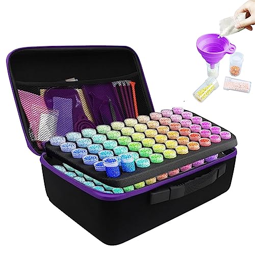 FARYODI Diamantmalerei Aufbewahrungsbox-Set mit 120 Boxen, Koffer, Trichter und Stickern - 5D Diamond Painting Zubehör für eine organisierte und einfache Handhabung von FARYODI