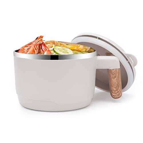 FARYODI Edelstahl Instant Noodle Bowl, 304Rostfreier Stahl Ramen Bowl Schüssel, Japanische suppenschüssel,1000ML ramen schüssel mit deckel Traditionell Japanisches Geschirr (Blau-Grün-Weiß von FARYODI