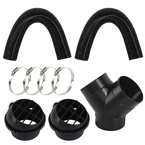 Diesel Standheizung Zubehör 75mm Y-Rohr-Set Warmluftschlauch 75mm Auto Heizung Warmluftauslass Entlüftungsschlauch Clips Set Auto Heizung Rohr Kanal Autoluftheizer Zubehör Luftauslassset Webasto von FASBET