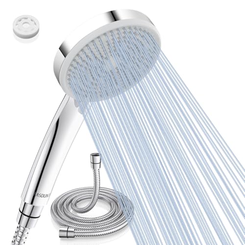 FASDUNT Duschkopf mit Schlauch 2M Wassersparend Duschkopf (Wassereinsparung von 49%), 5 Strahlarten, 200% Druckerhöhungseffekt, 9,5 L/min Durchfluss zur Senkung der Wasserkosten von FASDUNT