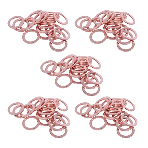 FASE 100 Stück 10 mm x 14 mm x 1 mm Kupfer-Dichtungsringe von FASE
