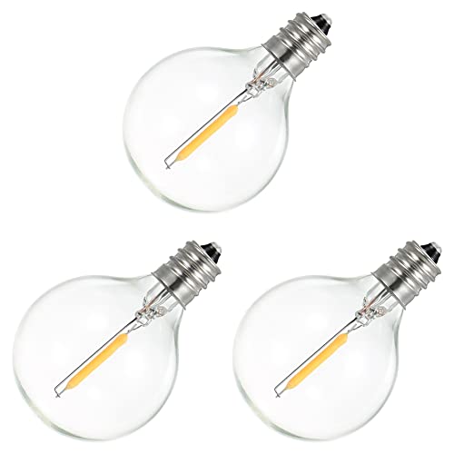 FASE G40 LED-Ersatzleuchte, E12-Schraubsockel, bruchsicher, LED-Globus für Solar-String, Warmweiß, 3 Stück von FASE