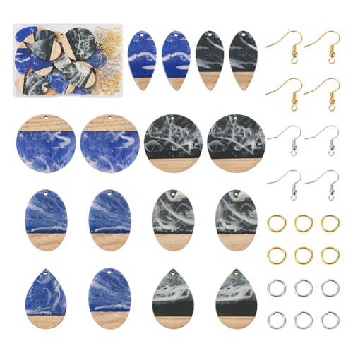 FASHEWELRY 16Pcs Teardrop Resin Wooden Earring Pendant Oval Natural Wood Resin Charm Water Drop Walnut Wood Earring Pendant for DIY Jewelry Making FASHEWELRY 16Pcs Teardrop Resin Wooden Earring Pendant Oval Natural Wood Resin Charm Water Drop Walnut Wood Earring Pendant for DIY Jewelry Making von FASHEWELRY