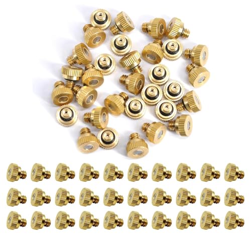FASHIIROW Kühlsystem Messingdüse 10/24 UNC Messing-Zerstäubungsdüse Niederdruck-Zerstäubungssprüher 30pc 0.8mm（0.0315in） von FASHIIROW
