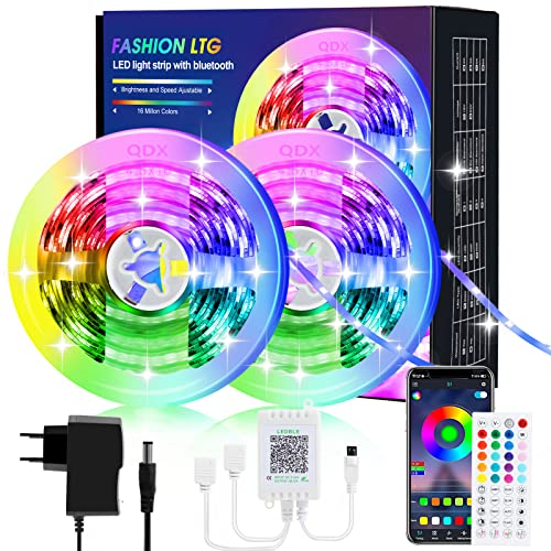 FASHION LTG LED Strip 20m, 16 Millionen Farben RGB LED Streifen, LED Lichtleiste mit Fernbedienung und Steuerprogramm, Sync mit Musik LED Band Selbstklebend, Flexibel Lichtband für TV, Party von FASHION LTG
