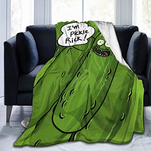 FASHIONDIY Rick Morty Pickle ultraweiche Fleece-Überwurfdecke, gemütlich, warm, Plüsch, Überwurf, Decke, Sofa, Bett, Couch, 203,2 x 152,4 cm von FASHIONDIY