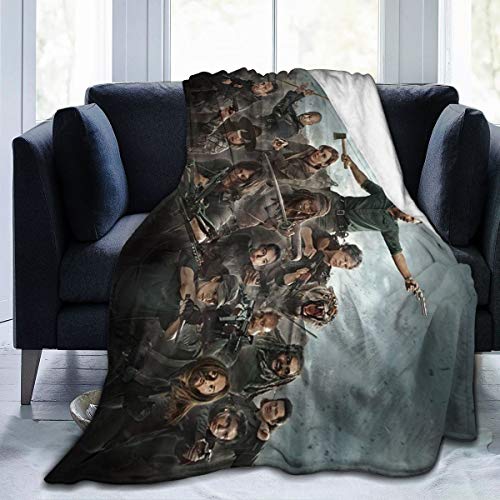 FASHIONDIY Walking-Dead-Fleece-Überwurf, kuschelig, warm, Plüsch-Überwurf, Decke, Sofa, Bett, Couch, 152,4 x 127 cm von FASHIONDIY