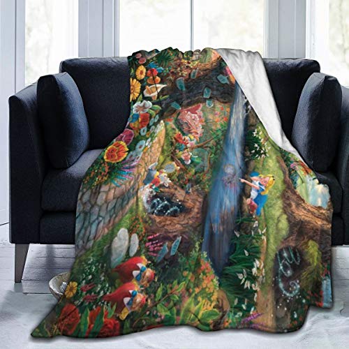 FASHIONDIY Alice im Wunderland Decke, übergroß, warm, für Erwachsene, superweiche Decke mit weichem Anti-Pilling-Flanell, für Erwachsene und Kinder, 3D-Druck, 203,2 x 152,4 cm von FASHIONDIY