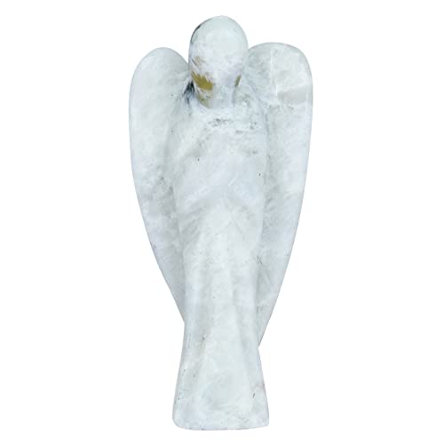 FASHIONZAADI Rainbow Moonstone Gemstone Guardian Pocket Angel Figurine for Reiki Healing Crystal Statue | Hand Carved Engel I Chakra Balancing Crystals Size :- 2 Inch Approx von FASHIONZAADI