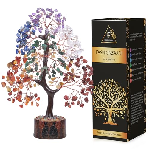 Sieben Chakra-Baum des Lebens – künstlicher Bonsai-Baum, spirituelle Dekoration, Kristalle und Edelsteine, Kristallbaum für positive Energie – Edelstein-Baum, Reiki-Geschenke, 7 Chakra-Baum von FASHIONZAADI