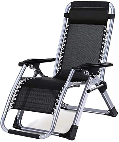 Classic Lounge Chairs Liegestuhl/Null Schwerkraft Patio Liegestuhl, Garten Klappstuhl im Freien, Strandsessel unterstützt 200 kg, mit Kissen, Liegestuhl To pursue Glück von FASOHJ
