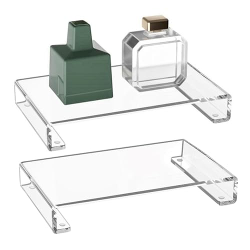 FASSME 2pcs Acryl-Risers Display-Ständer, Klarer Riserständer, Acryl-Display-Ständer Podest Riser Klar, Multifunktionales Counter-Tablett-Duschgel Und Parfümhalter Für Wohnzimmer von FASSME