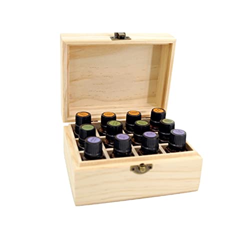 FASSME Aufbewahrungsbox für ätherische Öle, aus Holz, 12 Fächer, ätherisches Öl, Reiseetui, Aromatherapie-Organizer, Nagellack, Duftbehälter von FASSME