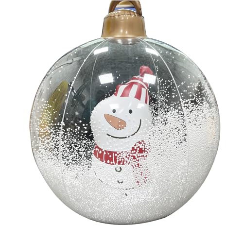 FASSME Aufblasbare Kugel für den Außenbereich, 60 cm Weihnachtsschneemann, PVC aufblasbare Ornamente, Weihnachtstag Beleuchtung, Weihnachtsfeier Ornament für Schwimmbad, Rasen, Garten von FASSME