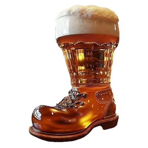FASSME Wild West Stiefelglas, Transparente Cocktailbecher, Dickes Glas Mit Griff, Perfekt Für Bier, Mixgetränke von FASSME