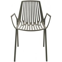 Fast - neuwertig] Rion Gartenarmlehnstuhl Grau Metalic Pulverbeschichtet 55x79x54cm Stuhl B-Ware von FAST