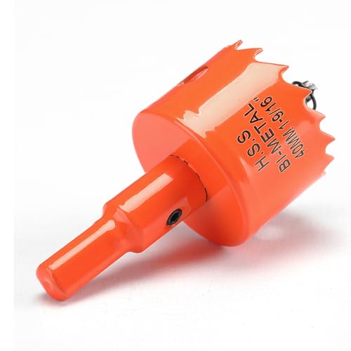 Lochsäge 40mm Orange, Schnellarbeitsstahl HSS M42 Bi-Metall Lochsäge holz, Lochfräser mit Sechskant Schaft und Bohrer mit 30mm Schnitttiefe für holz, Trockenbau und Metallblech Lochsäge 40mm Orange, Schnellarbeitsstahl HSS M42 Bi-Metall Lochsäge holz, Lochfräser mit Sechskant Schaft und Bohrer mit 30mm Schnitttiefe für holz, Trockenbau und Metallblech von FASTDEPLE