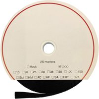 Fastech - T0202599990225 Klettband zum Aufkleben Acrylat Flauschteil (l x b) 25000 mm x 25 mm Schwarz von FASTECH