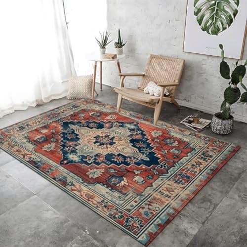 FASTLATE Bereich Teppiche Persian Traditionelle Geometrische Muster Teppich Wohnzimmer Bodenmatten Weiche Niedrigstapel Teppich Farbenfrohe Maschinenwaschable Teppich Für Teppich Bett, von FASTLATE