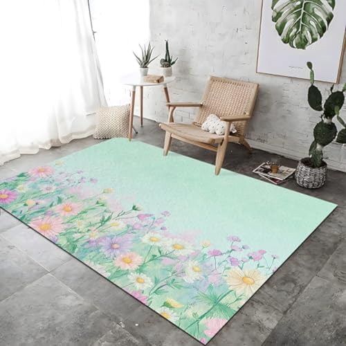 FASTLATE Farbenfrohe Lounge Teppiche, Wohnzimmer Teppich Innenteppich Exotische Wildblumen Blumenranddesign Großer Bereich Teppich Atmungsaktiv Und Weich Für Wohnzimmer Küchen Schlafzimmerstudium, FASTLATE Farbenfrohe Lounge Teppiche, Wohnzimmer Teppich Innenteppich Exotische Wildblumen Blumenranddesign Großer Bereich Teppich Atmungsaktiv Und Weich Für Wohnzimmer Küchen Schlafzimmerstudium, von FASTLATE
