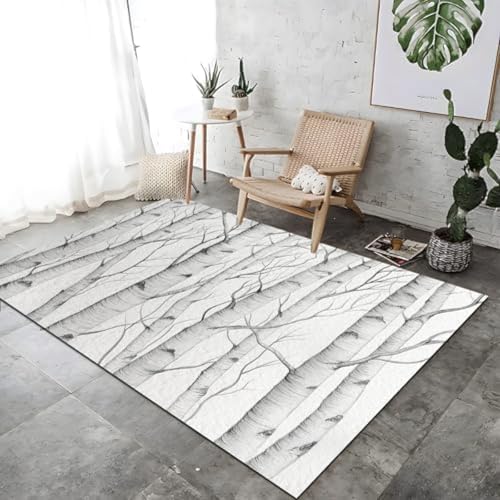 FASTLATE Fläche Teppich Leichte Lounge Teppiche, Teppich Innenteppich Birkenbaumkofferstifte Design Großer Bereich Teppich Atmungsaktiv Und Weich Für Schlafzimmer Küche Schlafsaal, von FASTLATE