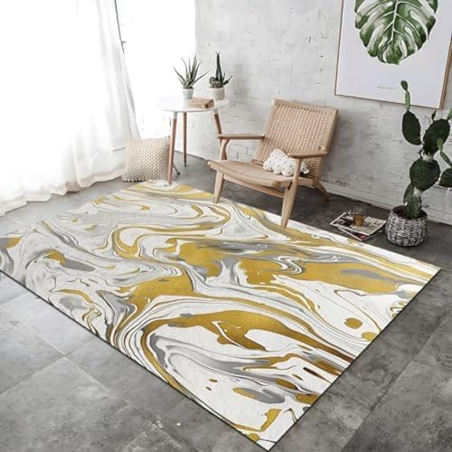 FASTLATE Fläche TeppichInnen Teppich Elegant Marmor Mustertheme Gold Teppiche Für Nicht -Schlupfteppich Weich, FASTLATE Fläche TeppichInnen Teppich Elegant Marmor Mustertheme Gold Teppiche Für Nicht -Schlupfteppich Weich, von FASTLATE