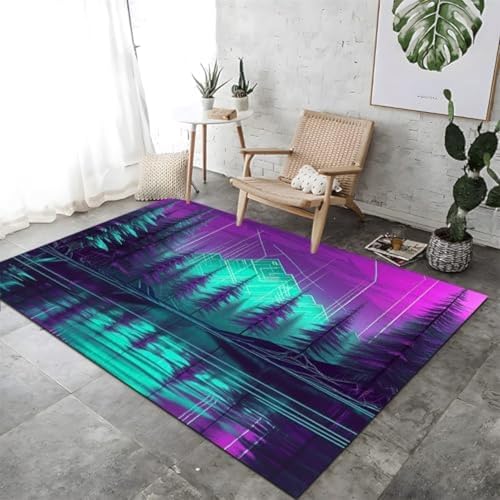 FASTLATE Fläche TeppichWaschbarer Wohnzimmer Teppiche Neon Kiefernwald Für Eingangseingangsfleckenflecken Widerstandsfähiger Teppich Für Badezimmer Wäscherei Kinderzimmer Büro Lila Lila, FASTLATE Fläche TeppichWaschbarer Wohnzimmer Teppiche Neon Kiefernwald Für Eingangseingangsfleckenflecken Widerstandsfähiger Teppich Für Badezimmer Wäscherei Kinderzimmer Büro Lila Lila, von FASTLATE
