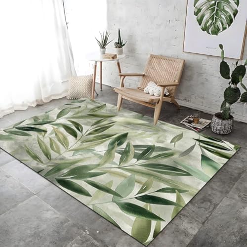 FASTLATE Fläche Teppiche Aquarell Dschungel Salbei Teppich Bodenmatten Schlafzimmer Weich, von FASTLATE
