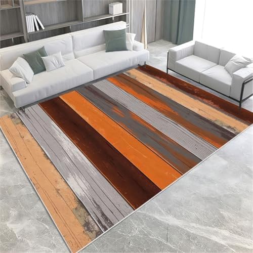 FASTLATE Retro -Fläche Teppiche Orange Braun Graues Holz Getreide Kurze Haufen Weich,80 X 150 cm FASTLATE Retro -Fläche Teppiche Orange Braun Graues Holz Getreide Kurze Haufen Weich,80 X 150 cm von FASTLATE