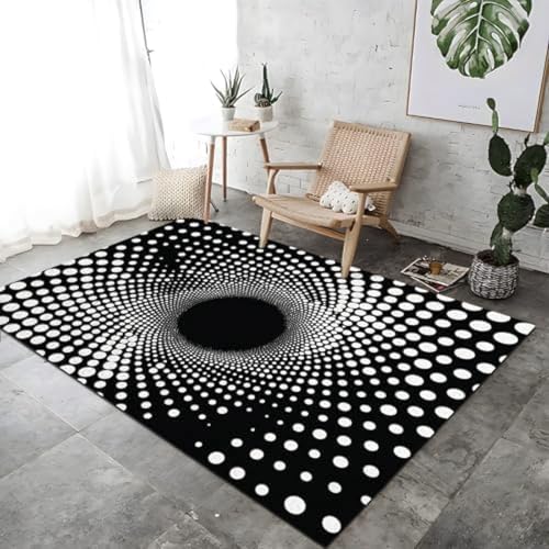 FASTLATE Rotierende Schwarze Lochspitze-Fläche Teppiche Schwarz-Weiß-Druck Teppich Nicht rutschfeste Teppiche Atmungsaktiv, FASTLATE Rotierende Schwarze Lochspitze-Fläche Teppiche Schwarz-Weiß-Druck Teppich Nicht rutschfeste Teppiche Atmungsaktiv, von FASTLATE