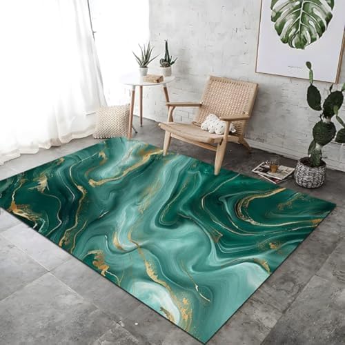 FASTLATE Wasser Fließender Marmor Druckteppich Weiche Luxuriöse Einfache Pflege Kurzfutter -Moderner Teppichgrün Großer Teppich Für Wohnzimmer Dining Lounge Bett, FASTLATE Wasser Fließender Marmor Druckteppich Weiche Luxuriöse Einfache Pflege Kurzfutter -Moderner Teppichgrün Großer Teppich Für Wohnzimmer Dining Lounge Bett, von FASTLATE