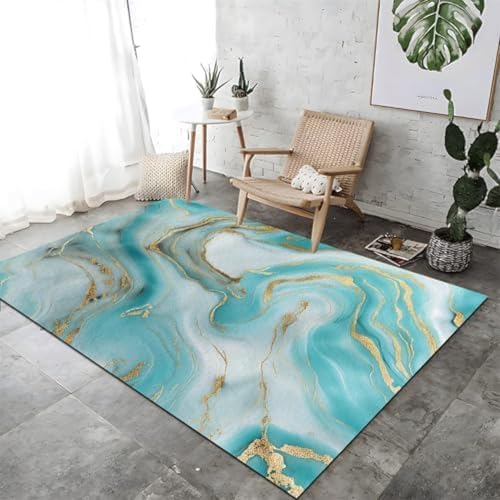Fläche Teppich Waschbarer Teppiche Gold Marmorkopie Für Eingangseingangsfleckenflecken Widerstandsfähiger Teppich Für Badezimmer Wäscherei Schlafzimmer Kinderzimmer Schlafzimmer Büro Büro Grün Grün, von FASTLATE