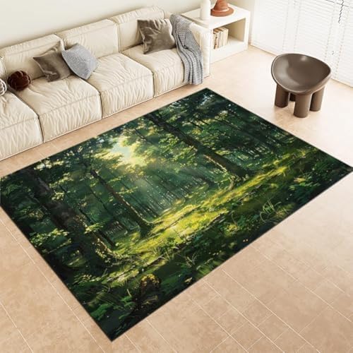 Grüne Waschmaschine Teppiche Farbiger Grüner Wald Teppich Für Wohnzimmer Weiche Kunstkurzpilzteppichmatte Langlebig Genug Faltbar Auf Dem Schlafzimmer Esszimmer, von FASTLATE