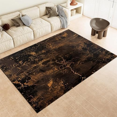 Schwarze Fläche Teppiche Vintage Dark Holz Getreide Maschine Waschbarer Teppich Weicher Kurzer Stapelteppich Mit Rutsch-Rückenlücke, Schwarze Fläche Teppiche Vintage Dark Holz Getreide Maschine Waschbarer Teppich Weicher Kurzer Stapelteppich Mit Rutsch-Rückenlücke, von FASTLATE