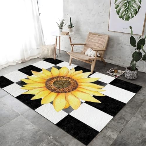 Sonnenblume Clipart Druck Teppich Dekoration Farbenfrohe Nicht-Schlupf-Fläche Teppich Boden Teppiche Waschbare Nicht Rutschende Atmungsaktive Für Schlafzimmer Hausdekoration, Sonnenblume Clipart Druck Teppich Dekoration Farbenfrohe Nicht-Schlupf-Fläche Teppich Boden Teppiche Waschbare Nicht Rutschende Atmungsaktive Für Schlafzimmer Hausdekoration, von FASTLATE