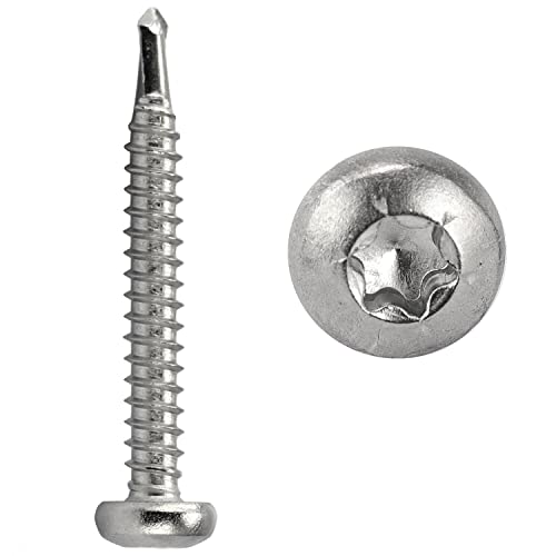 FASTON® Bohrschrauben Innensechsrund 4,8x16 mm mit Linsenkopf Form M Edelstahl A2 V2A (50 Stück) DIN 7504 TORX Selbstschneidend Schnellbauschrauben Selbstschneidende für Weichmetalle (z.B. Aluminium) von FASTON