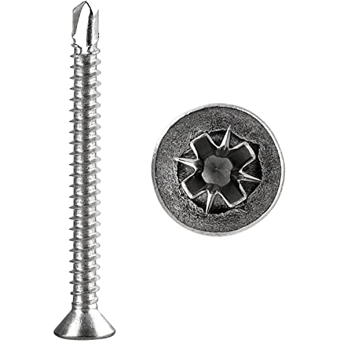 FASTON® Bohrschrauben Pozidriv 3,9x13 mm mit Senkkopf, Form O Edelstahl A2 V2A (50 Stück) DIN 7504 POZI Selbstschneidend Schrauben Schnellbauschrauben Selbstschneidende für Weichmetalle von FASTON