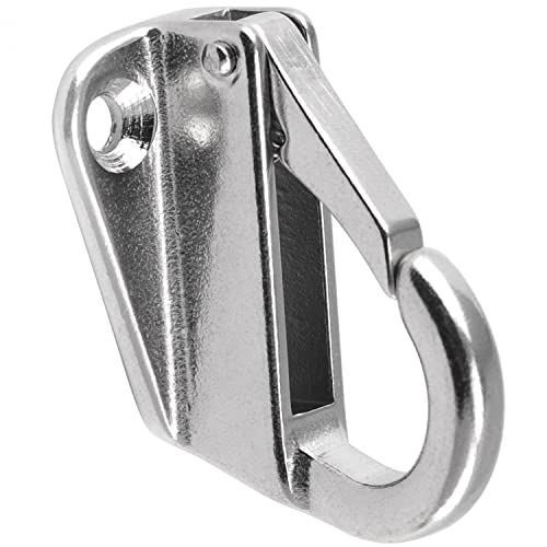 FASTON® Fenderhaken 43x31 mm poliert Edelstahl A4 V4A (10 Stück) Feinguss Schnapphaken Fenderhalter Karabier Haken von FASTON