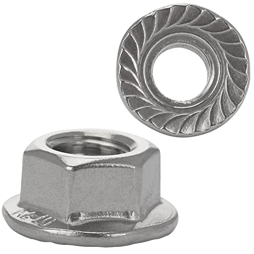 FASTON® Flanschmuttern M6 mit Sperrverzahnung (40 Stück) Edelstahl A2 Sechskantmuttern mit Flansch Bundmuttern DIN 6923 Sperrzahnmutter Edelstahlmuttern von FASTON