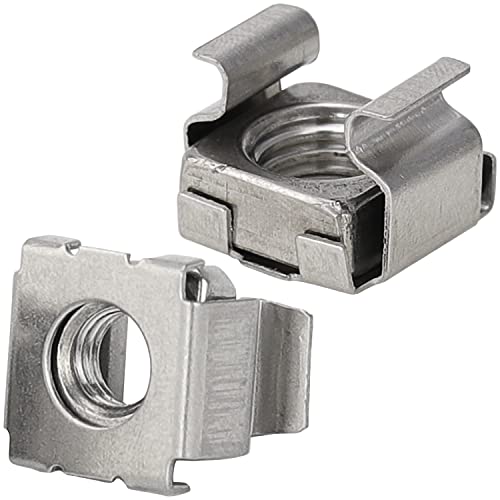 FASTON® Käfigmuttern M6 Edelstahl A2 V2A (5 Stück) Vierkant Kastenmutter Einsteckmutter für Blechstärke Vierkantmuttern Käfigmutter Käfig Rack Unterlegscheibe von FASTON