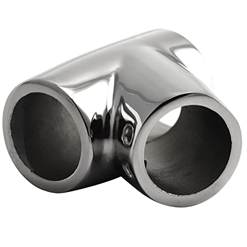 FASTON® Relingbeschlag T-Stück 60° 22 mm (2 Stück) Edelstahl A4 V4A Rohr Reling Boot Handlauf Verbinder Relingfuß von FASTON