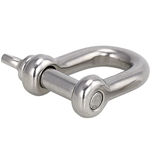 FASTON® Schäkel gerade D=5 Kurze Form Edelstahl A4 V4A (1 Stück) Rund-Scheakel Rundschäkel Verbinder D-Schäkel Rostfrei Rund-Schäkel Schaekel mit Augbolzen von FASTON