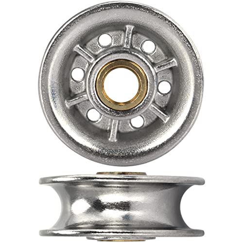 FASTON® Seilrollen mit messingbuchse CuZn 75 mm Edelstahl A4 V4A (2 Stück) Umlenkrolle Blockseilrolle Drahtseilblock Stahlseil Drahtseil Rolle von FASTON
