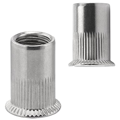 FASTON® Senkkopf Einnietmuttern Rundschaft M12x24 mm Edelstahl A2 V2A (5 Stück) Blindnietmutter Blindmuttern Rund Gewinde Offen Gerändelt Nietmuttern Gewindenieten von FASTON