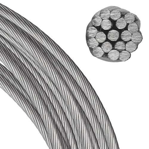 FASTON Drahtseil 4,0 mm 1x19 hart Edelstahl A4 V4A (50 Meter) Drahtseile Edelstahldrahtseile Stahlseil von FASTON