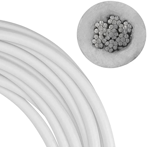 FASTON PVC Drahtseil 5/7 mm 7x7 weiss Edelstahl A4 V4A (100 Meter) ummantelt Stahlseil Drahtseile Edelstahldrahtseile von FASTON