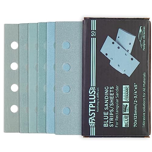 Schleifblatt Set 50 Stück Schleifpapier Schleifblatt 70 x 125mm Schleifstreifen 8 Löcher Schleifpapier Klett für Schwingschleifer Körnung 320 von FASTPLUS