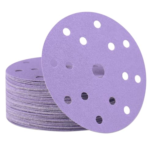FASTPLUS 150 mm Schleifscheiben, 15,2 cm, 15 Löcher, Keramik-Schleifpapier, Körnung 400, runde Schleifscheiben, 50 Stück Klett-Schleifpapier für Autolack, Holz, Metall, Schleifen und Polieren FASTPLUS 150 mm Schleifscheiben, 15,2 cm, 15 Löcher, Keramik-Schleifpapier, Körnung 400, runde Schleifscheiben, 50 Stück Klett-Schleifpapier für Autolack, Holz, Metall, Schleifen und Polieren von FASTPLUS